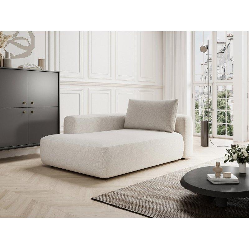 Krem Dokulu Kumaş Dinlenme Koltuğu Sağ Köşe Çıkarılabilir Sırt Kılıflı-185x119x84 cm - 110054