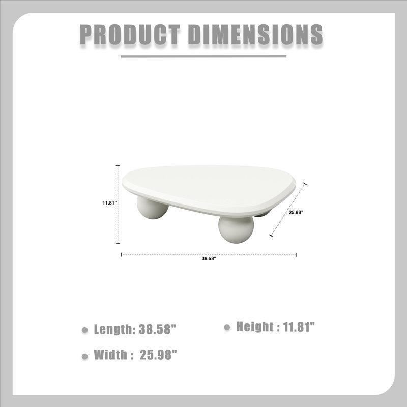 Krem Top Ayaklı Orta Sehpa 98 cm - 106009