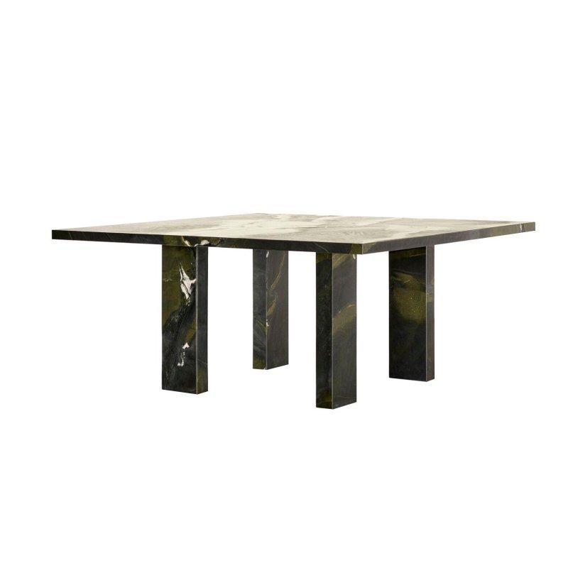 Krem ve Siyah Mermer Masa 250x130 cm - 92179