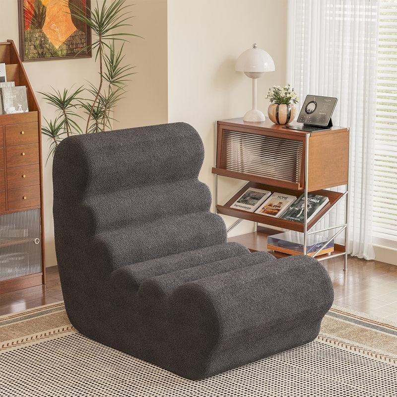 Kumaş Kaplamalı Sünger Dolgulu Çocuk Dinlenme Koltuğu Koyu Gri-61 x 97 x 66 cm - 109634