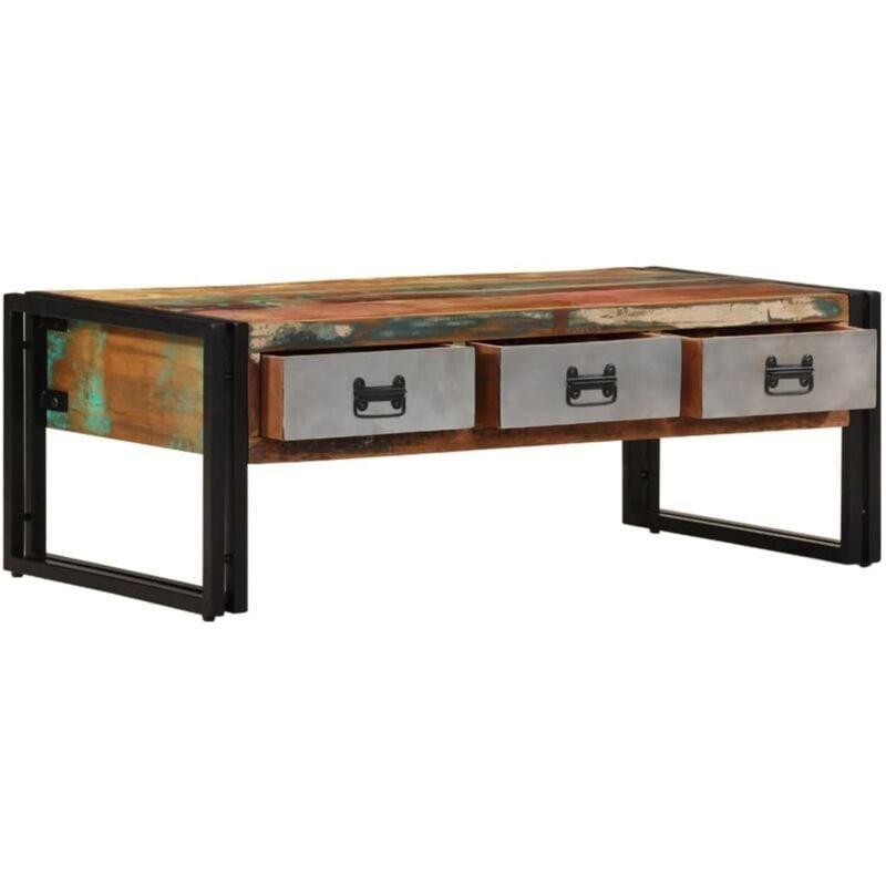 Kurtarılmış Ahşap Orta Sehpa 3 Çekmeceli 100x50x35 cm - 103073