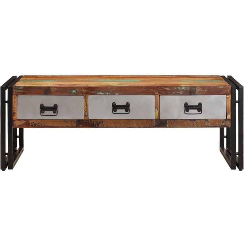 Kurtarılmış Ahşap Orta Sehpa 3 Çekmeceli 100x50x35 cm - 103073