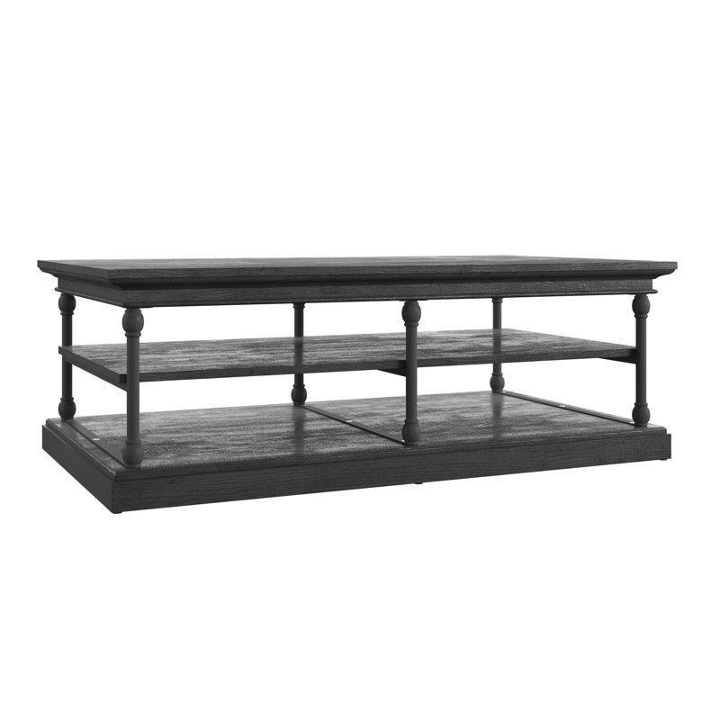 Kyler Endüstriyel Ahşap Orta Sehpa 140x80 cm Siyah Metal Çerçeveli - 104056