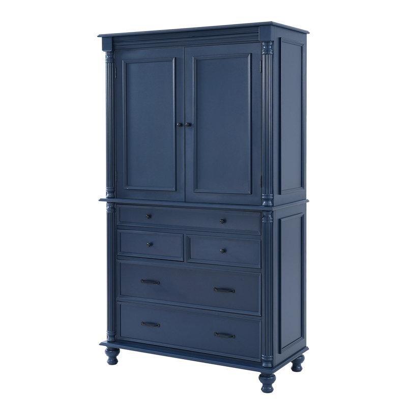 Lacivert Çok Amaçlı Dolap 196 cm 110 cm 51 cm 5 Çekmeceli - 92911