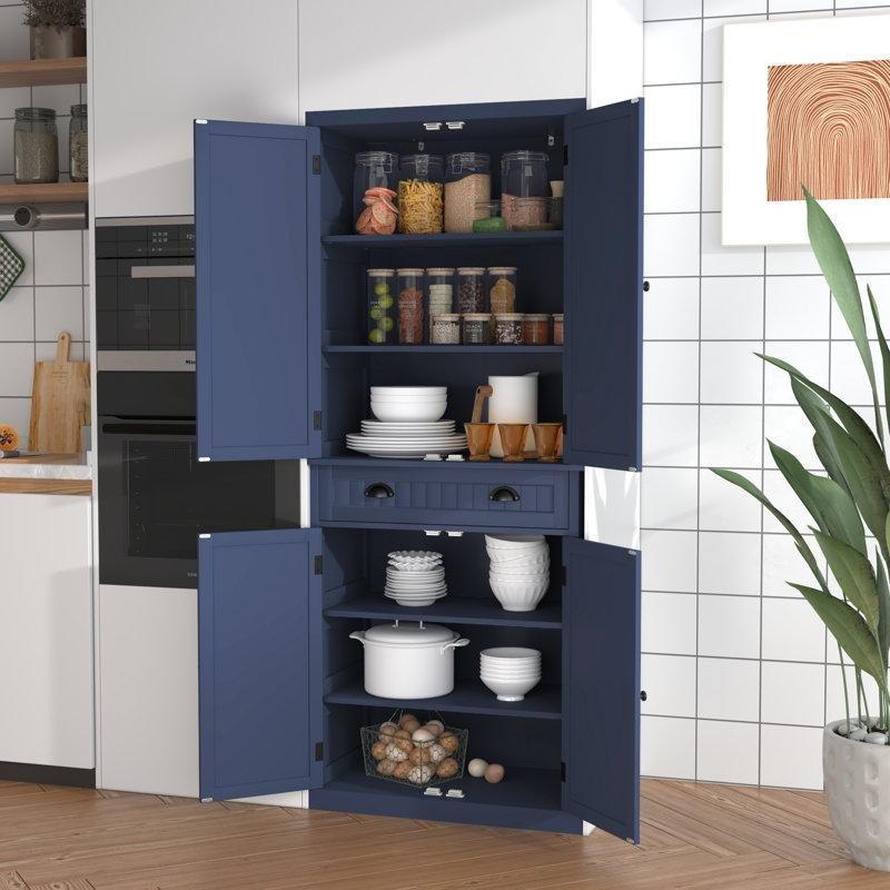 Lacivert MDF Çok Amaçlı Dolap 183 cm - 93094