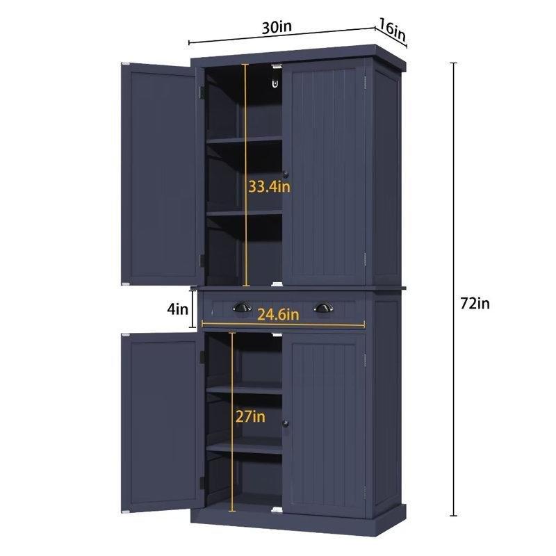 Lacivert MDF Çok Amaçlı Dolap 183 cm - 93094