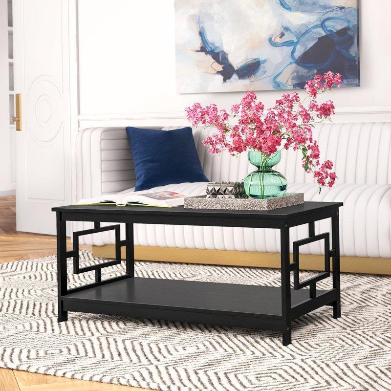 Lacivert Orta Sehpa Endüstriyel Ahşap 100x55 cm 2 Raflı - 104362