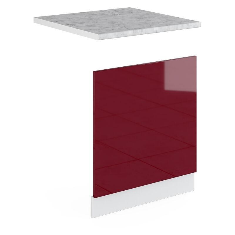 Lave-vaisselle Façade Paneli Endüstriyel Ahşap Bordo Parlak 60x57 cm - 100875