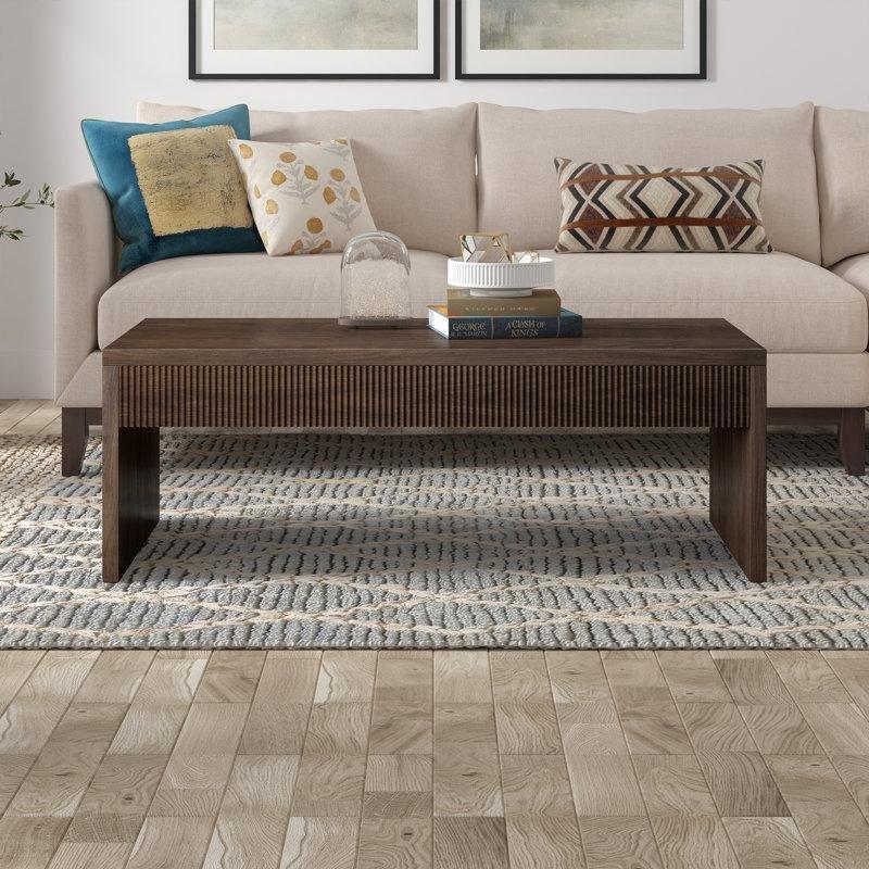 Lawrence Endüstriyel Ahşap Orta Sehpa 120x55 cm Koyu Kahverengi - 104677