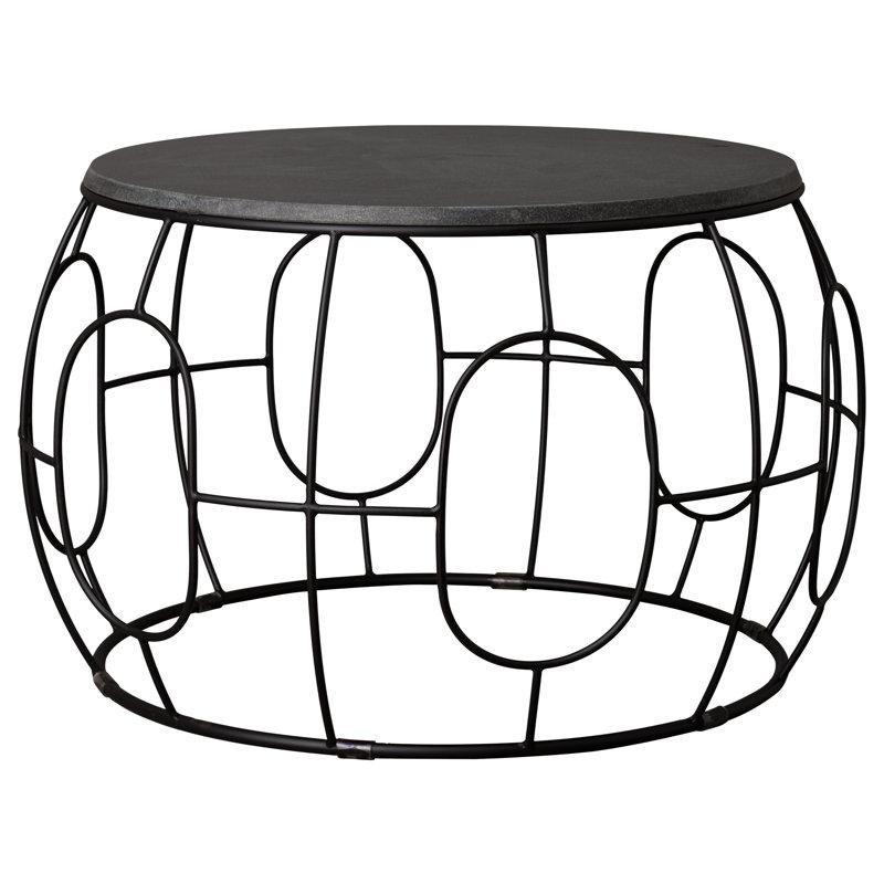 Legaspi Metal Siyah Granit Üstü Yuvarlak Orta Sehpa 69 cm - 104356