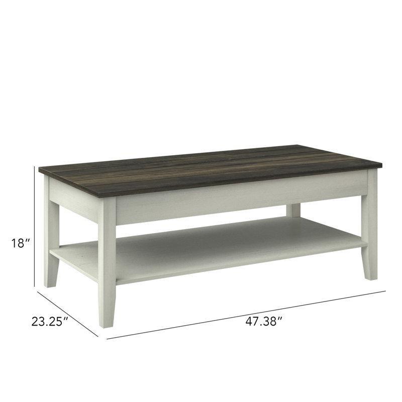 Lorraine Endüstriyel Ahşap Iki Renkli Dikdörtgen Orta Sehpa 120x59x46 Cm - 104965