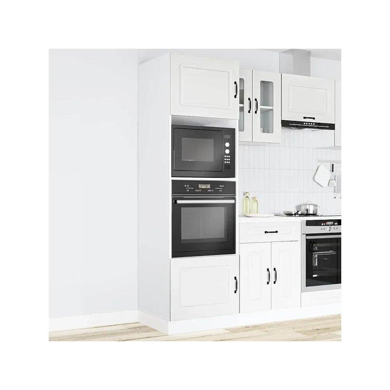 Lucca Beyaz Endüstriyel Ahşap Fırın Dolabı 60x57x207 cm - 100572