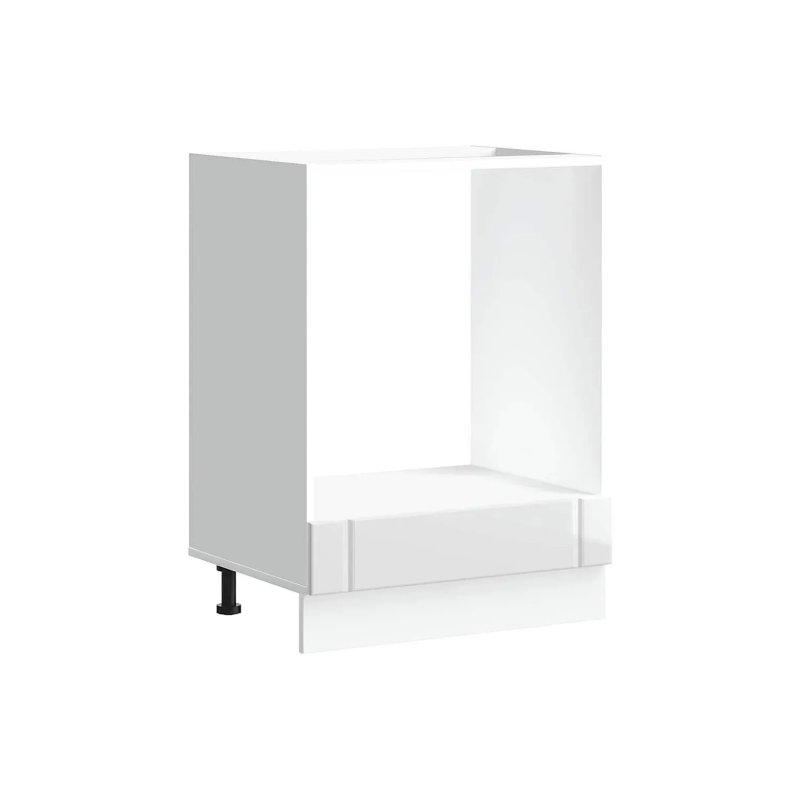 Lucca Beyaz Parlak Endüstriyel Ahşap Fırın Dolabı 60x46x82 cm - 100617