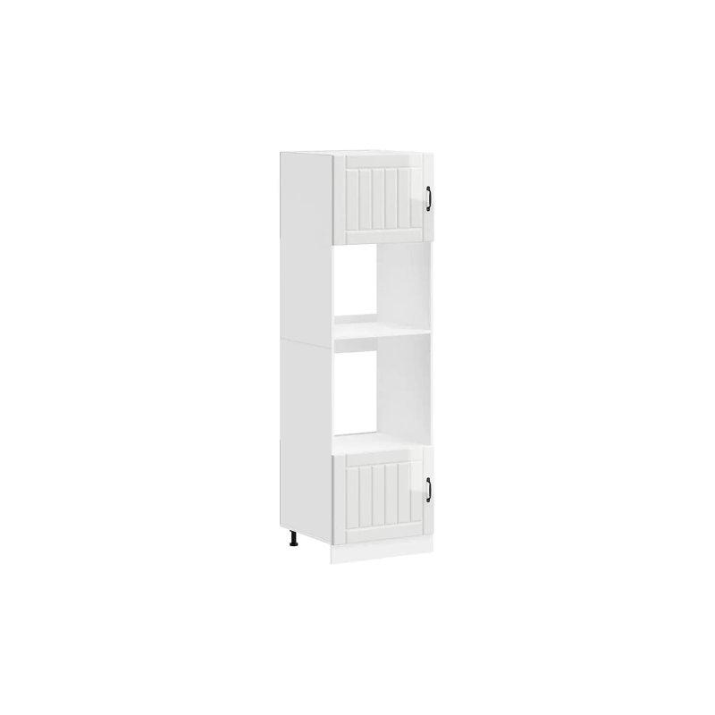 Lucca Endüstriyel Ahşap Beyaz Fırın Dolabı 60x57x207 cm - 100608