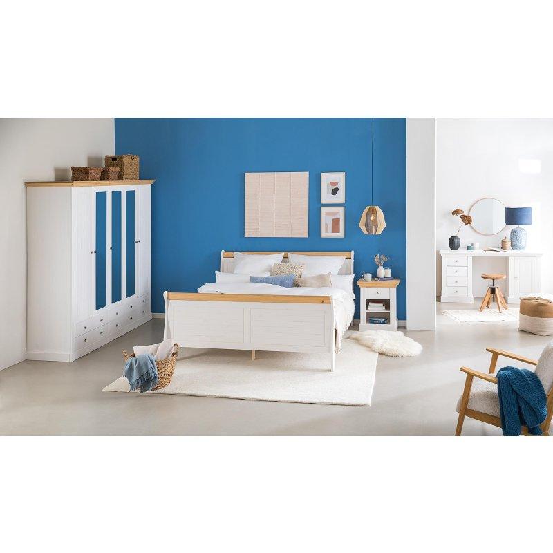 Lyngby Beyaz Çam Gardrop 228x201x60 cm 5 Kapılı 3 Aynalı - 90748