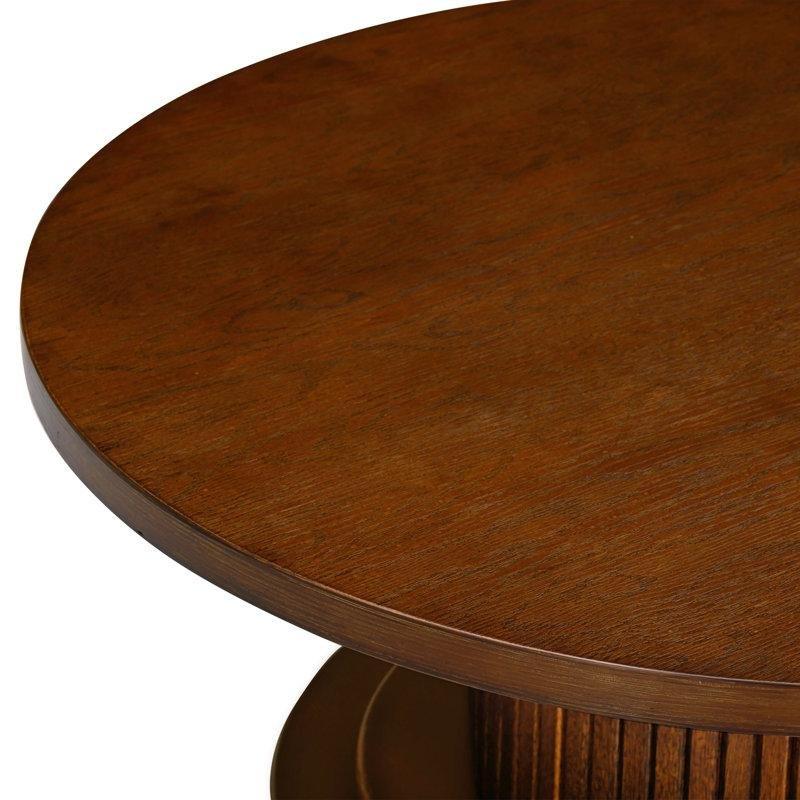 Mantar Orta Sehpa Masif Ahşap Yuvarlak 100x100 cm - 104569