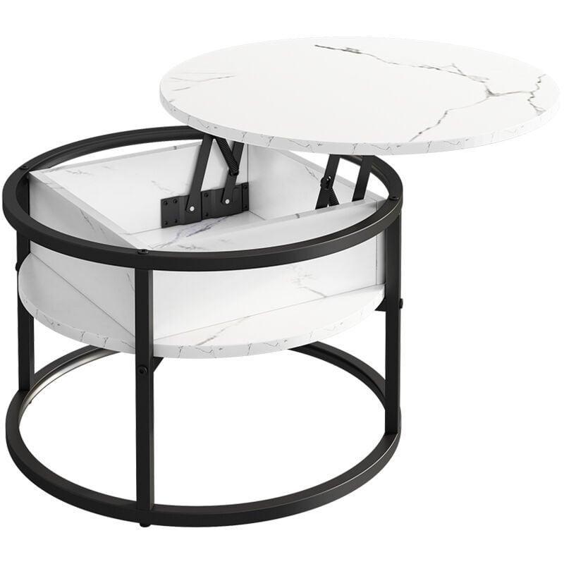 Marlo Beyaz Mermer Akıllı Sehpa 57x57 cm - 101477