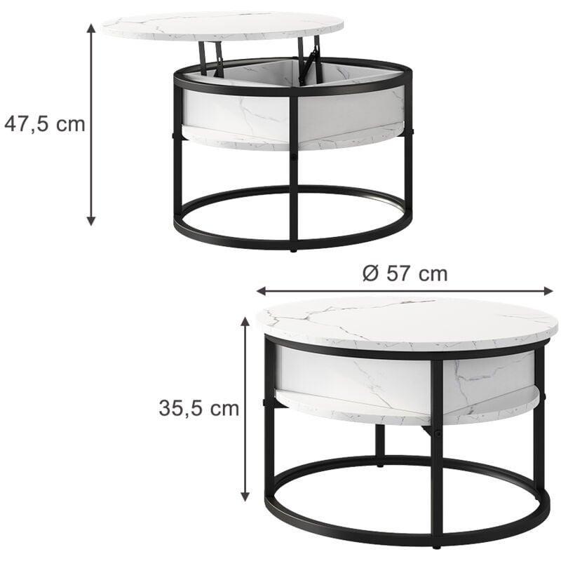 Marlo Beyaz Mermer Akıllı Sehpa 57x57 cm - 101477