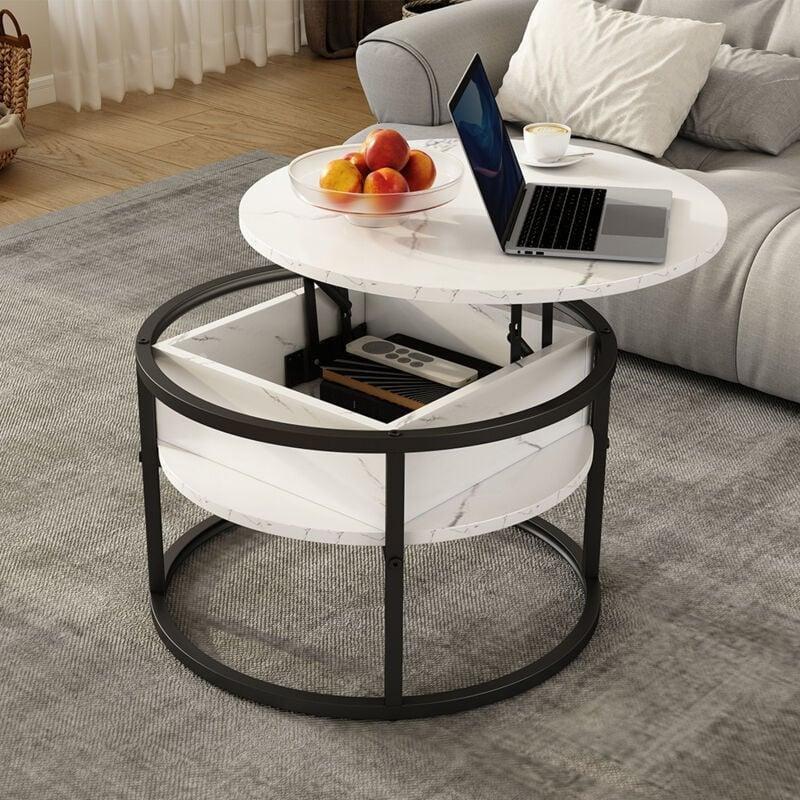 Marlo Beyaz Mermer Akıllı Sehpa 57x57 cm - 101477