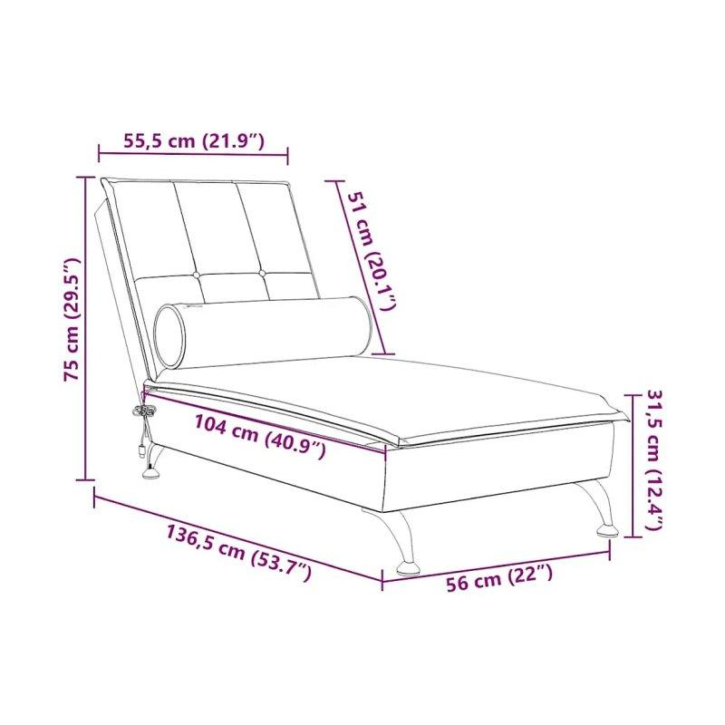 Masaj Silindirli Kadife Dinlenme Koltuğu Krem-137x56x75 cm - 109985