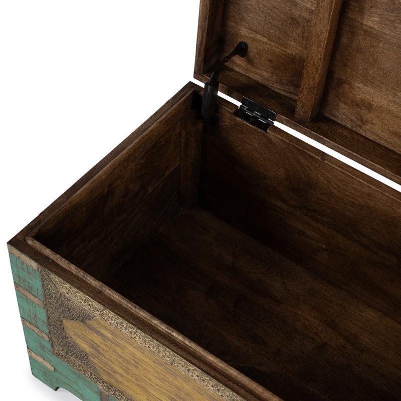 Masif Ahşap Dikdörtgen Orta Sehpa 80x43x44 cm Açılır Saklama Bölmeli - 104713