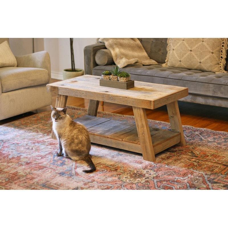 Masif Ahşap Eskitme Orta Sehpa 102x51x46 cm - 104134
