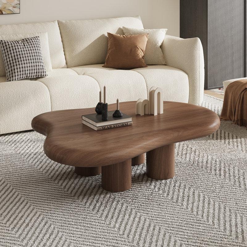 Masif Ahşap Fasulye Orta Sehpa 123 cm Kahverengi - 104179