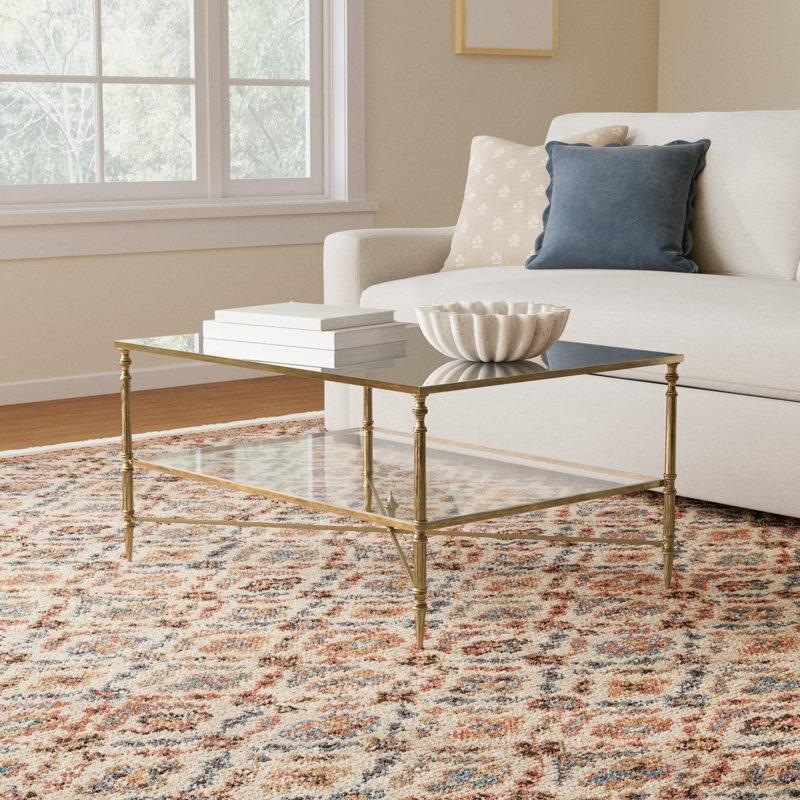 Masif Ahşap Ferforje Orta Sehpa 97 cm x 71 cm x 68 cm - 104314