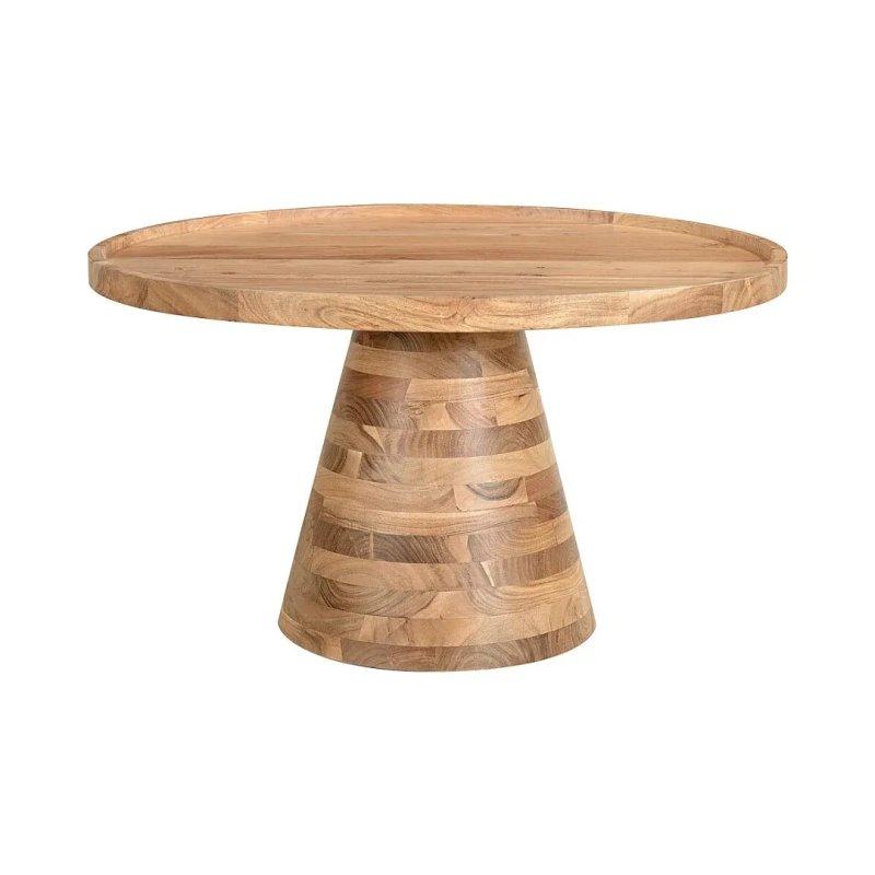 Masif Akasya Ahşap Yuvarlak Orta Sehpa 80x80x45 cm - 102186