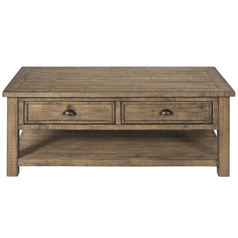 Masif Çam Ahşap Dikdörtgen Orta Sehpa 127x71x48 cm - 104944