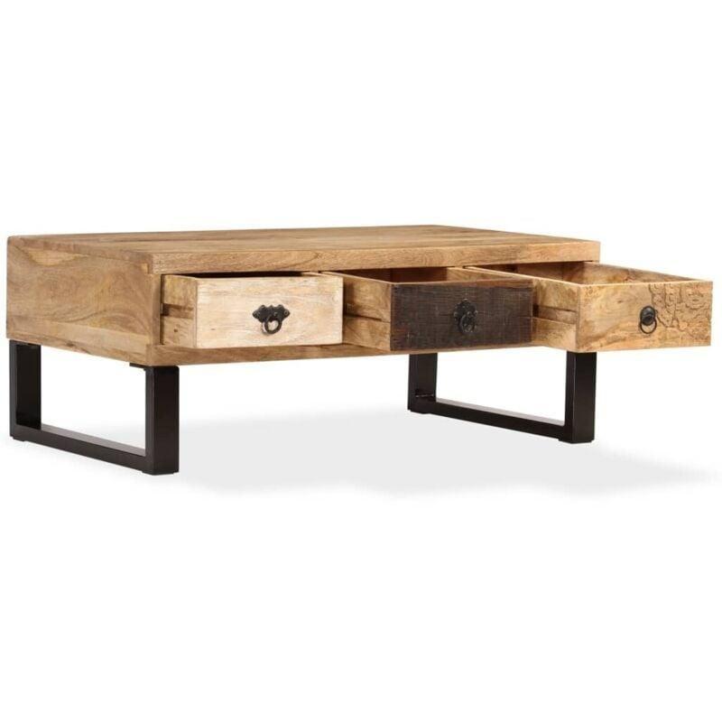 Masif Mango Ağacı 90x50x35 cm Çekmeceli Orta Sehpa - 103469