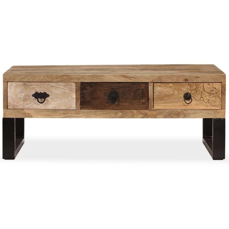 Masif Mango Ağacı 90x50x35 cm Çekmeceli Orta Sehpa - 103469