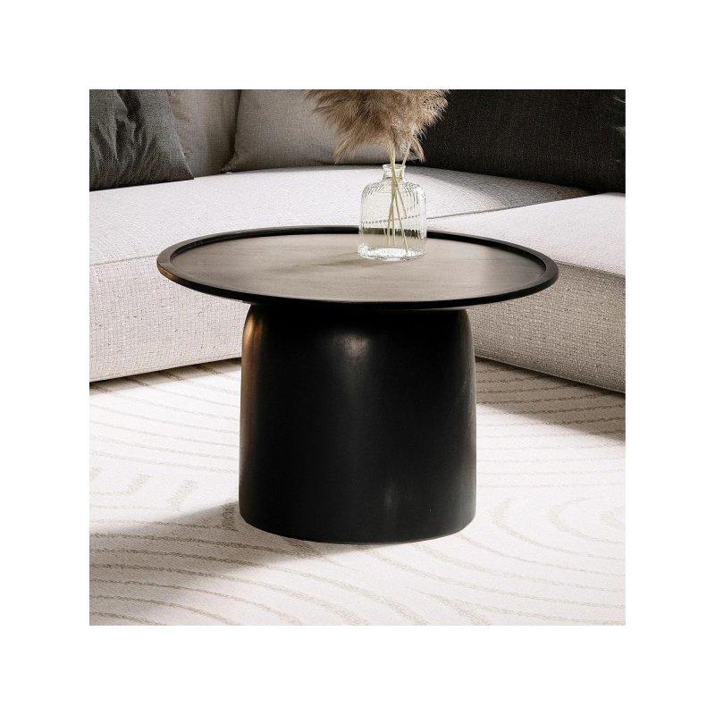 Masif Mango Ağacı Orta Sehpa Siyah 60x60x40 cm - 102351