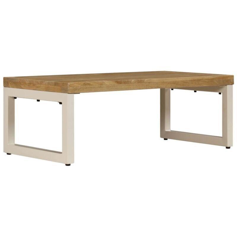 Masif Mango Ağacı ve Çelik Orta Sehpa 100x50x35 cm - 103289