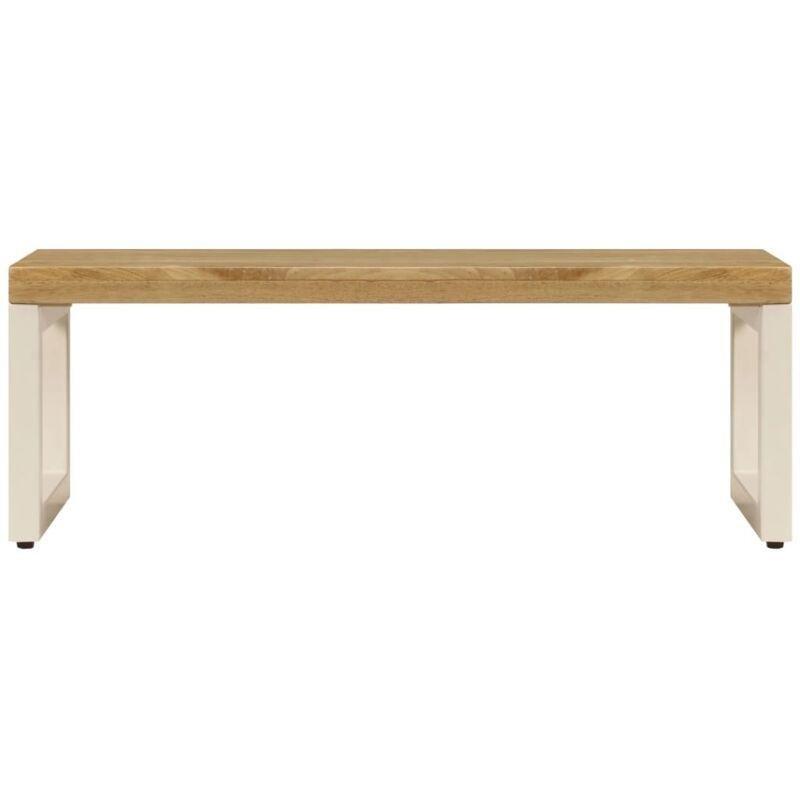 Masif Mango Ağacı ve Çelik Orta Sehpa 100x50x35 cm - 103289