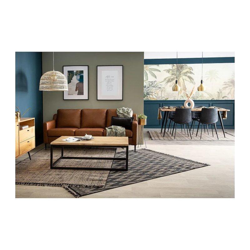 Masif Mango Ağacı ve Metal Endüstriyel Orta Sehpa 120 cm - 101937