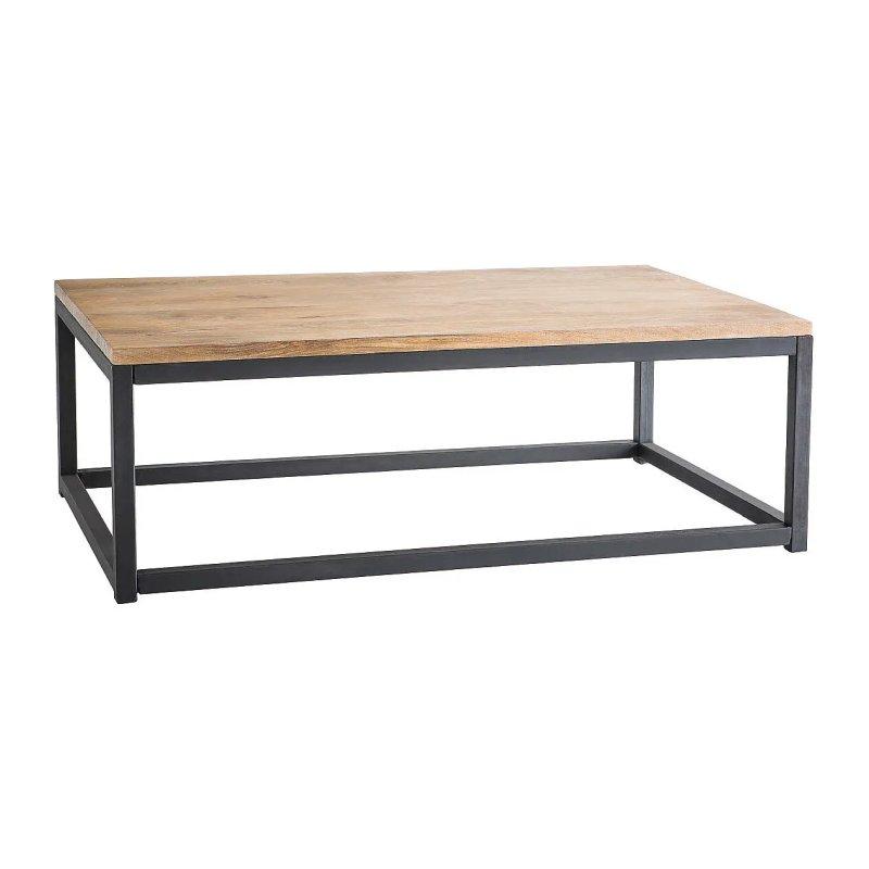 Masif Mango Ağacı ve Metal Endüstriyel Orta Sehpa 120 cm - 101937