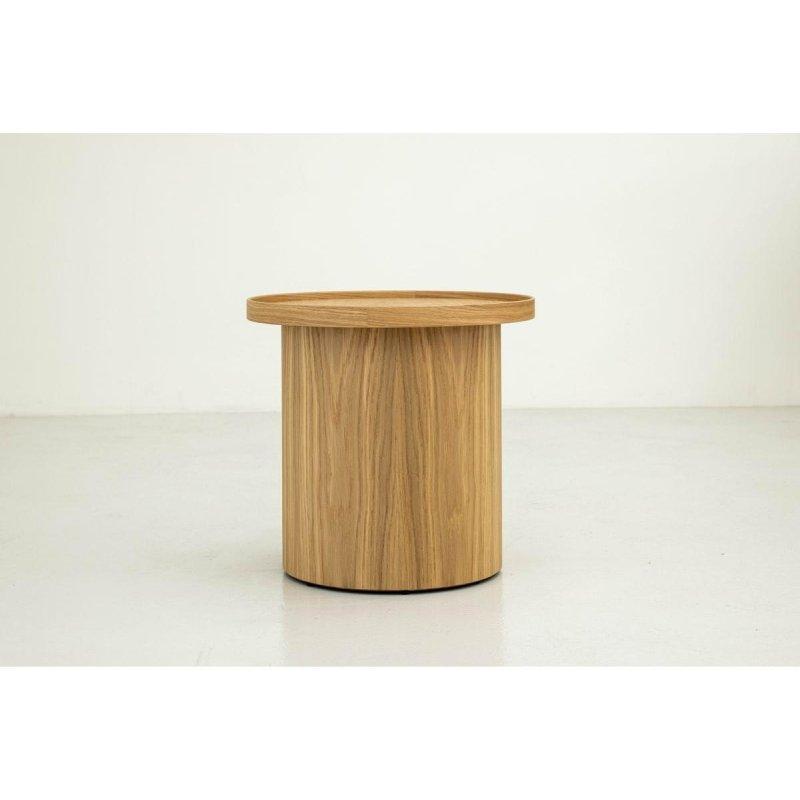 Masif Meşe Kaplamalı Yuvarlak Orta Sehpa 45 cm - 103793