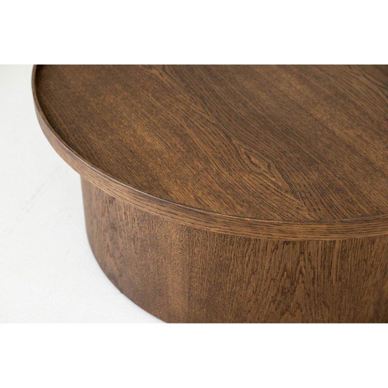 Masif Meşe Kaplamalı Yuvarlak Orta Sehpa 80 cm - 103804