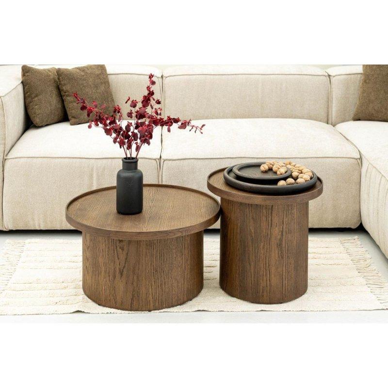 Masif Meşe Orta Sehpa 60 cm Çap - 103797