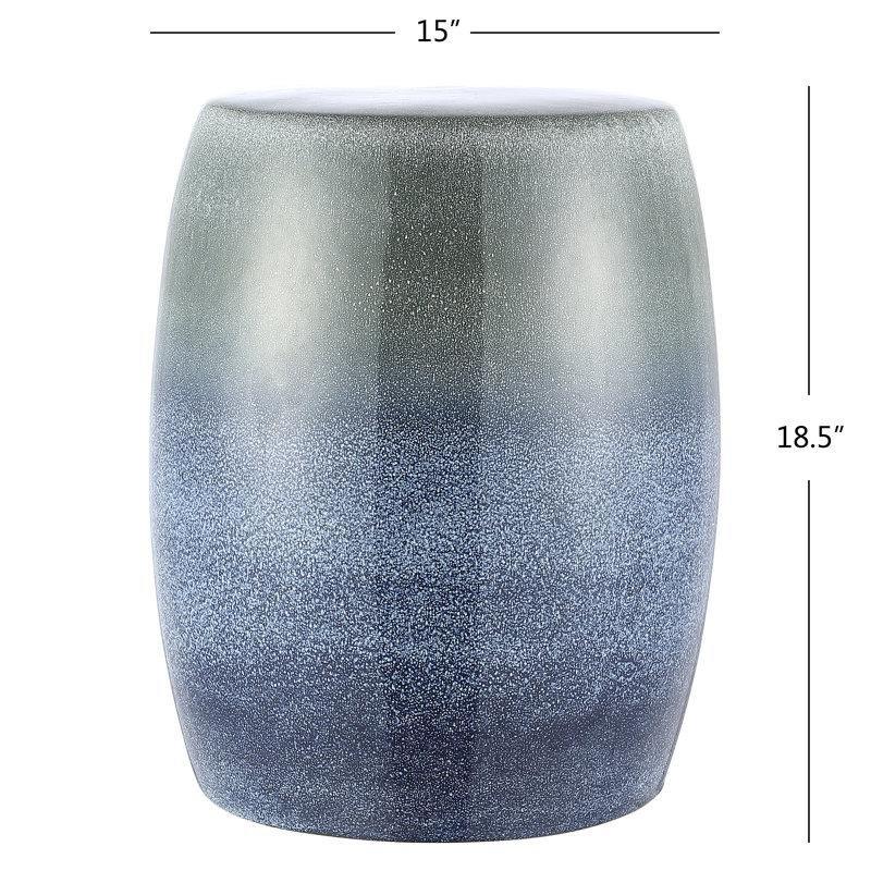 Mavi Gri Seramik Suya Dayanıklı Seramik Yan Sehpa-47x38x38 cm - 113442