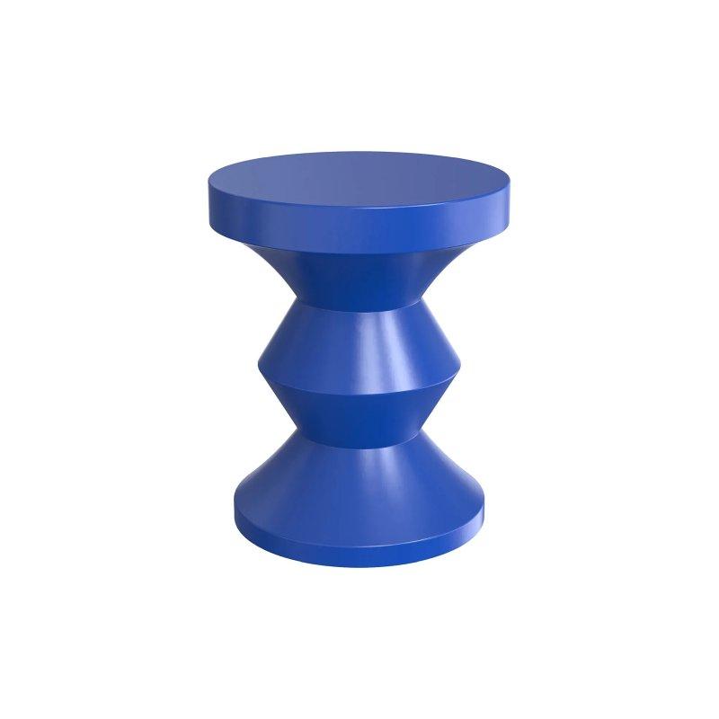 Mavi Metal Parlak Yüzey Tasarım Yan Sehpa-36x46x36 cm - 110225