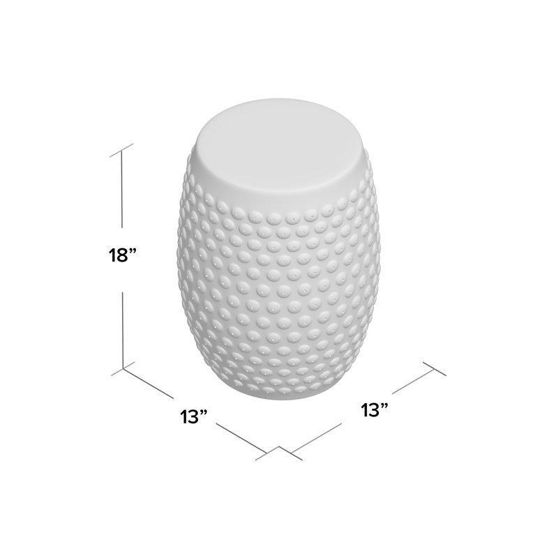 Mavi Seramik Kabartma Nokta Desenli Seramik Yan Sehpa-46x34x34 cm - 113535