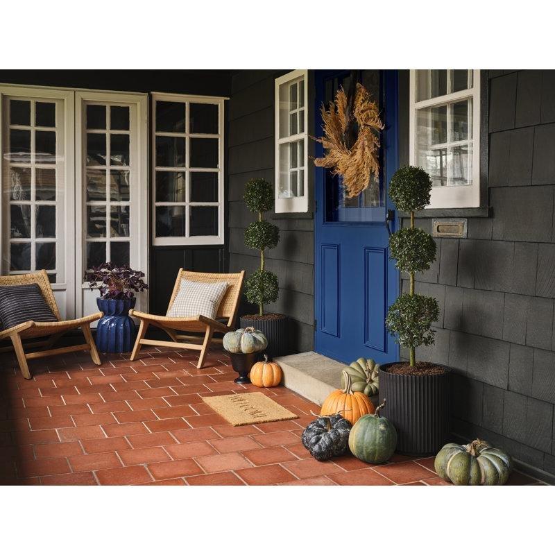 Mavi Seramik Yivli Seramik Yan Sehpa-46x34x34 cm - 113472