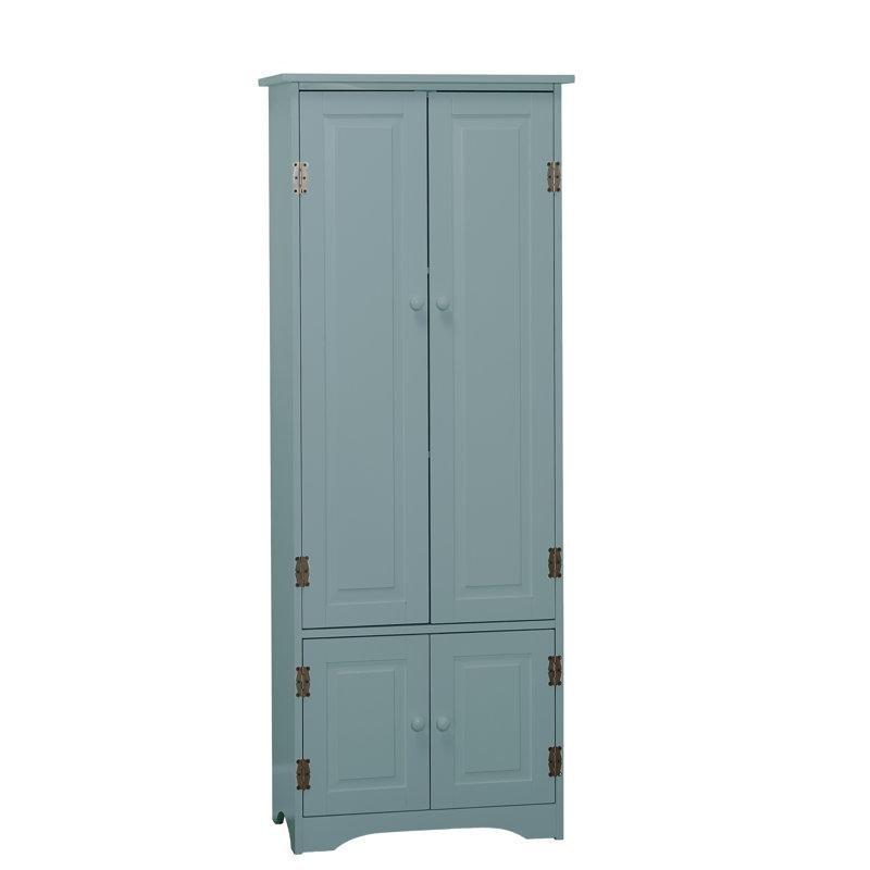 Mavi Shaker Tarzı Endüstriyel Ahşap Çok Amaçlı Dolap 152x58x31 cm - 92806