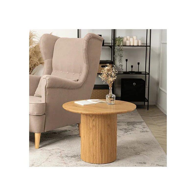 Maylin Endüstriyel Ahşap Yuvarlak Orta Sehpa 60 cm - 102063