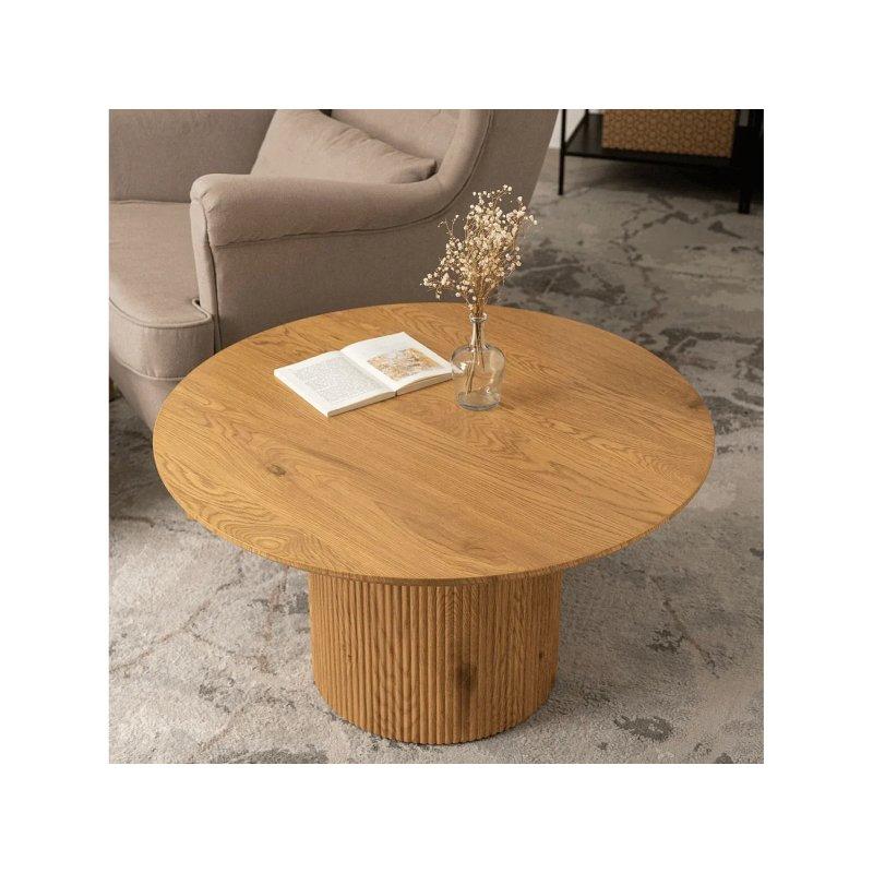 Maylin Max Yuvarlak Orta Sehpa Endüstriyel Ahşap 80 cm - 102171