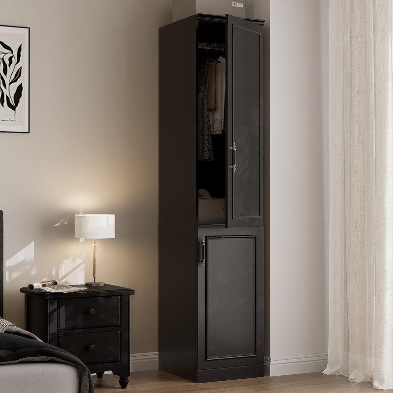 MDF Malzeme Siyah 2 Kapılı Gardrop 190 cm - 90979