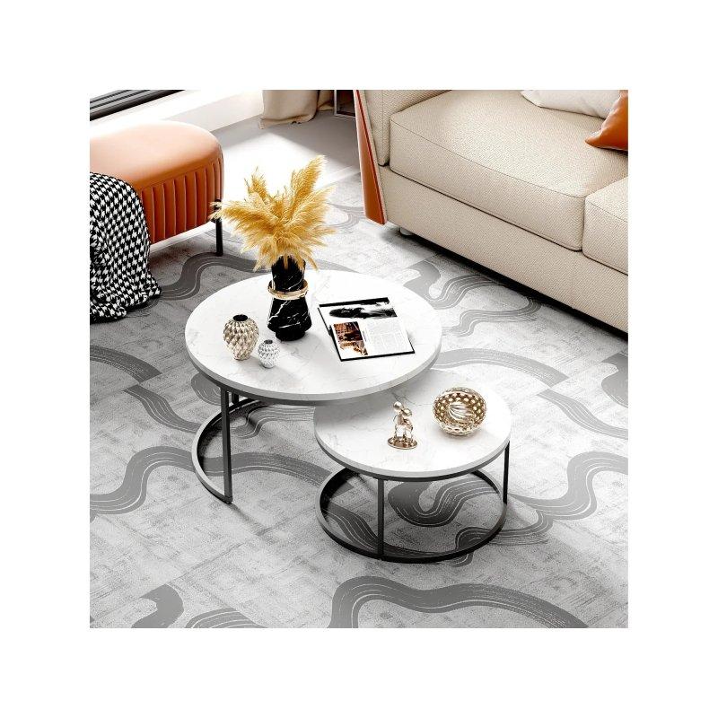 MDF Üstlü Metal Ayaklı 80 cm İkili Orta Sehpa - 102015