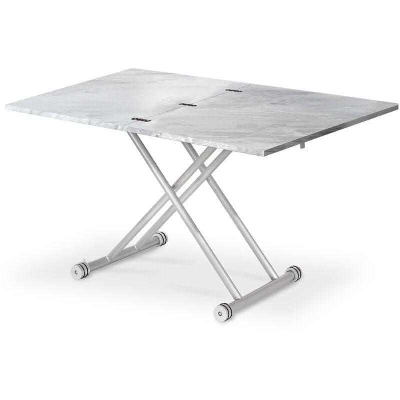 Mermer Desenli Açılır Yemek Masası Olan Sehpa 57x100 cm MDF - 101850